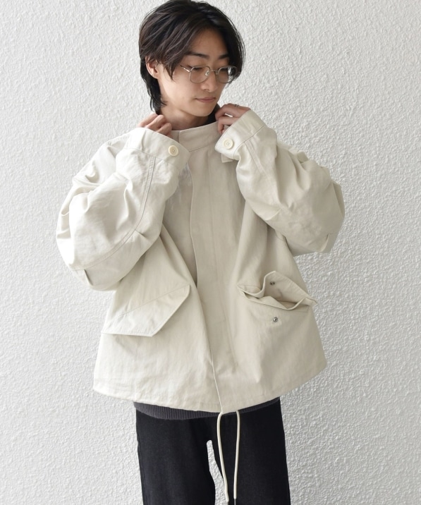 SHIPS any: 〈洗濯機可能〉ドルマンスリーブ スタンドカラー ショート