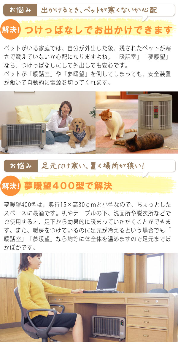 遠赤外線パネルヒーター 夢暖望900型H【アールシーエス】 夢暖房 電気