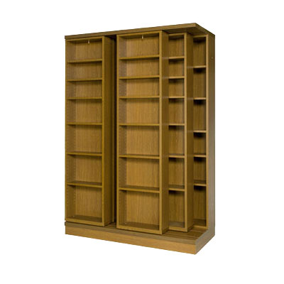 ブックマンの後継品。書院・3重スライド書棚・オープン・高さ197cm