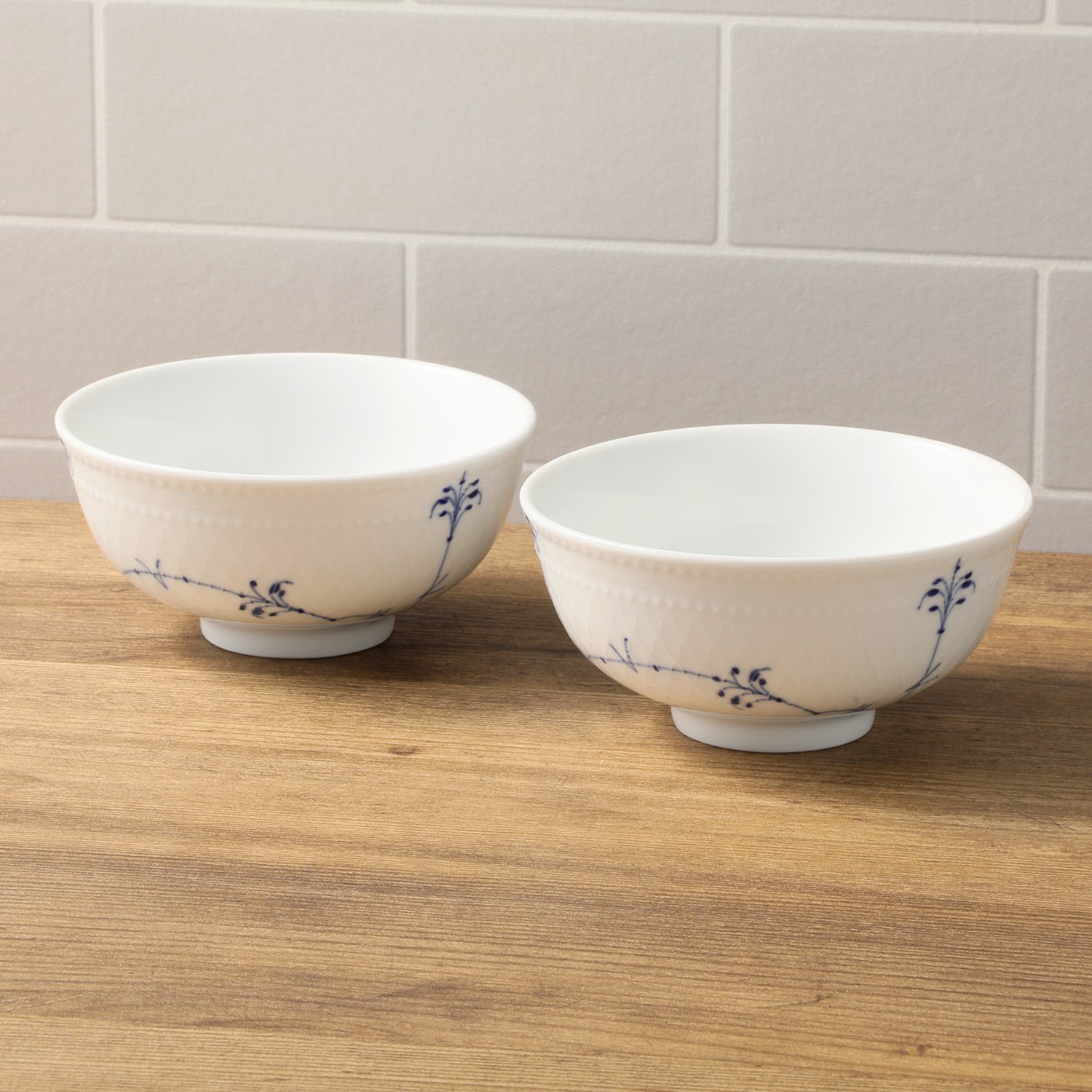 ロイヤル コペンハーゲン ブルーパルメッテ ライスボウル ペア