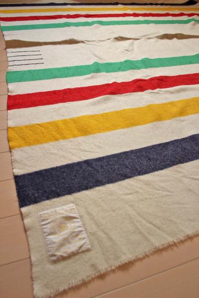 ビンテージ 英国製 HUDSON'S BAYハドソンズベイ マルチボーダー ウール