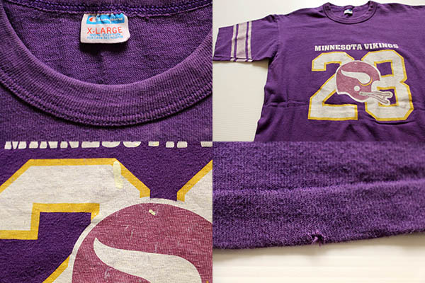 70s USA製 Championチャンピオン NFL MINNESOTA VIKINGS フットボールT