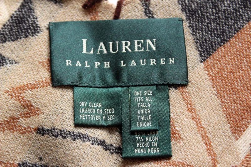 90s LAUREN ラルフローレン ネイティブ柄 ウール ブランケット