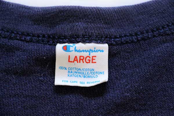 80s USA製 Championチャンピオン 無地 コットン フットボールTシャツ