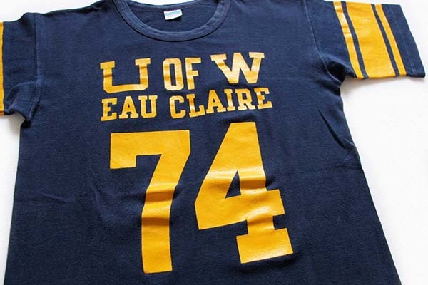 70s USA製 Championチャンピオン U OF W EAU CLAIRE 74 ナンバリング