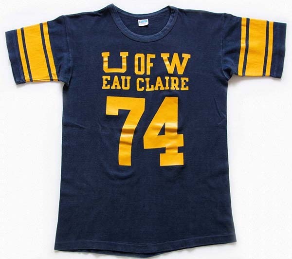 70s USA製 Championチャンピオン U OF W EAU CLAIRE 74 ナンバリング