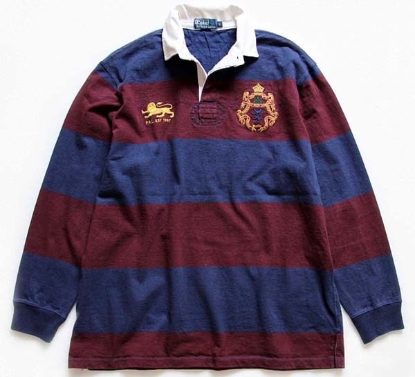 ポロ ラルフローレン ナンバリング 太ボーダー コットン ラガーシャツ