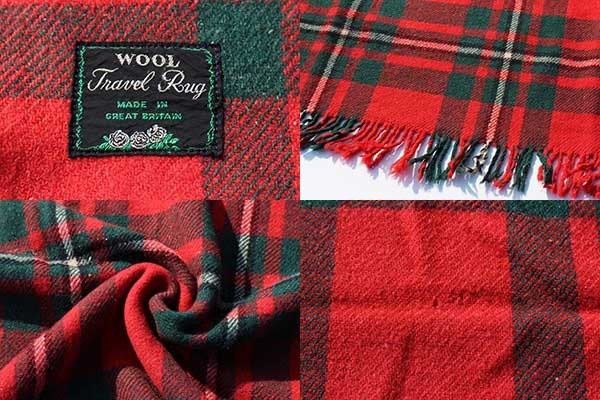 50s 英国製 Travel Rug タータンチェック ウール ブランケット