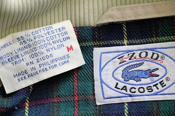 80s IZOD LACOSTE ラコステ ワンポイント G9タイプ タータンチェック
