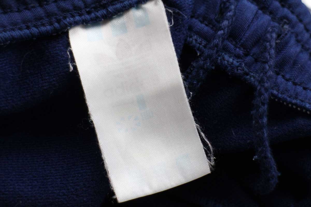 90s adidasアディダス トレフォイル ロゴ刺繍 トラックパンツ 紺×白