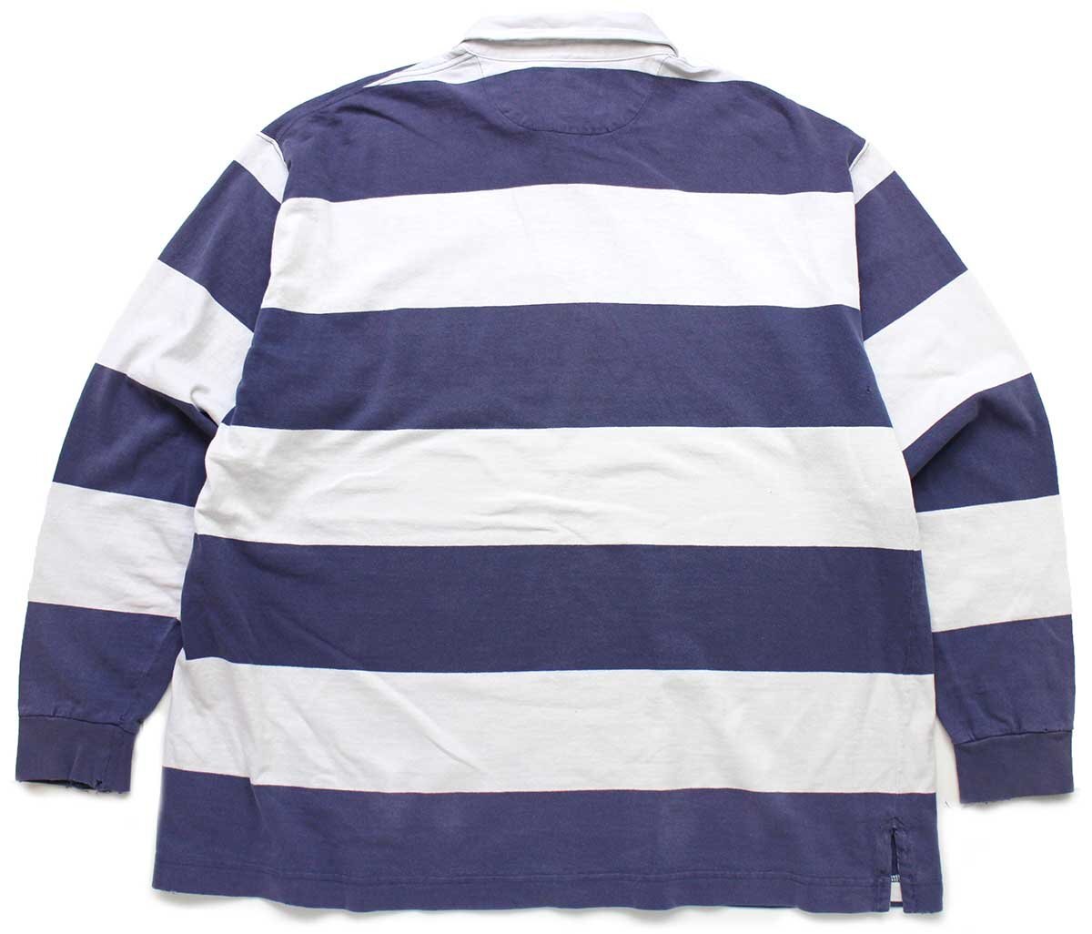 90s LANDS'ENDランズエンド Dallas RQC 刺繍 太ボーダー コットン