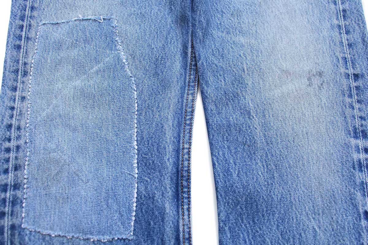 00s Levi'sリーバイス 501 パッチワーク リペア デニムパンツ ヒゲ w32