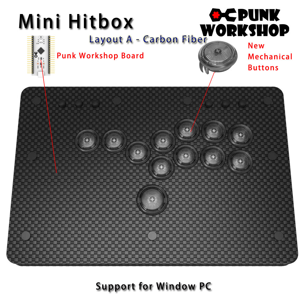 Punk Workshop Fighting Stick Controller Mini HitBox V3 SOCD