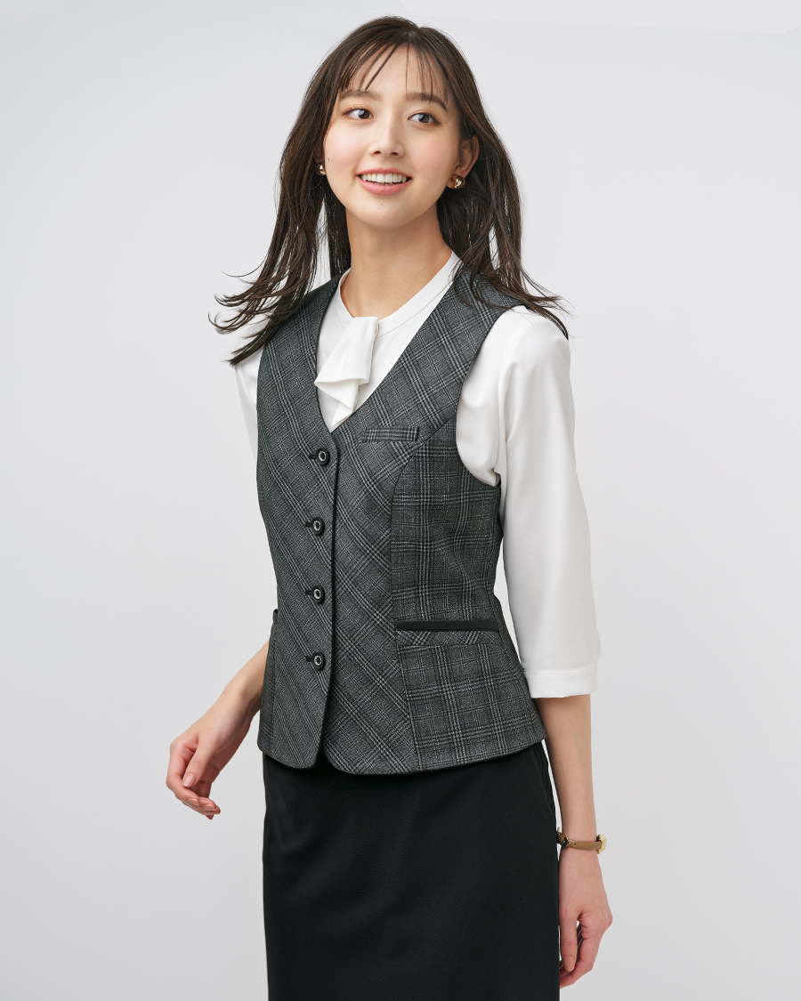 グレンチェック】レディスベスト | ユニフォーム総合メーカーの