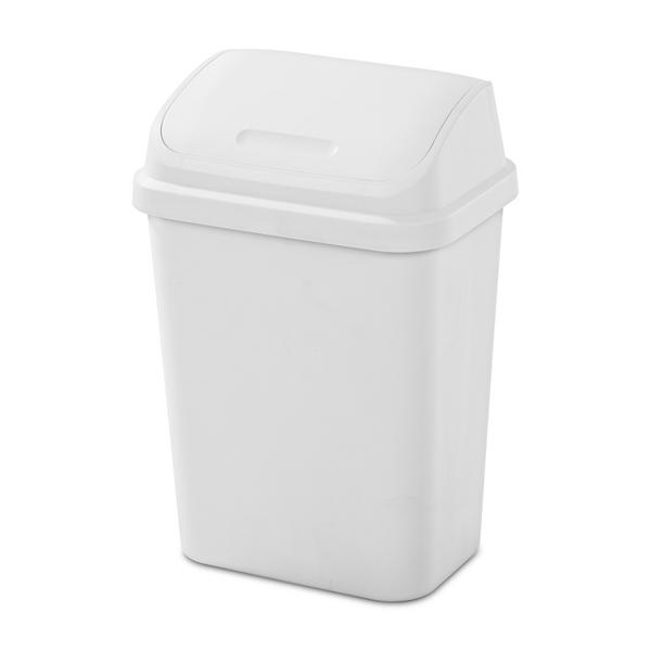 Sterilite 1066 - 7.8 Gal SwingTop Wastebasket White 10668006