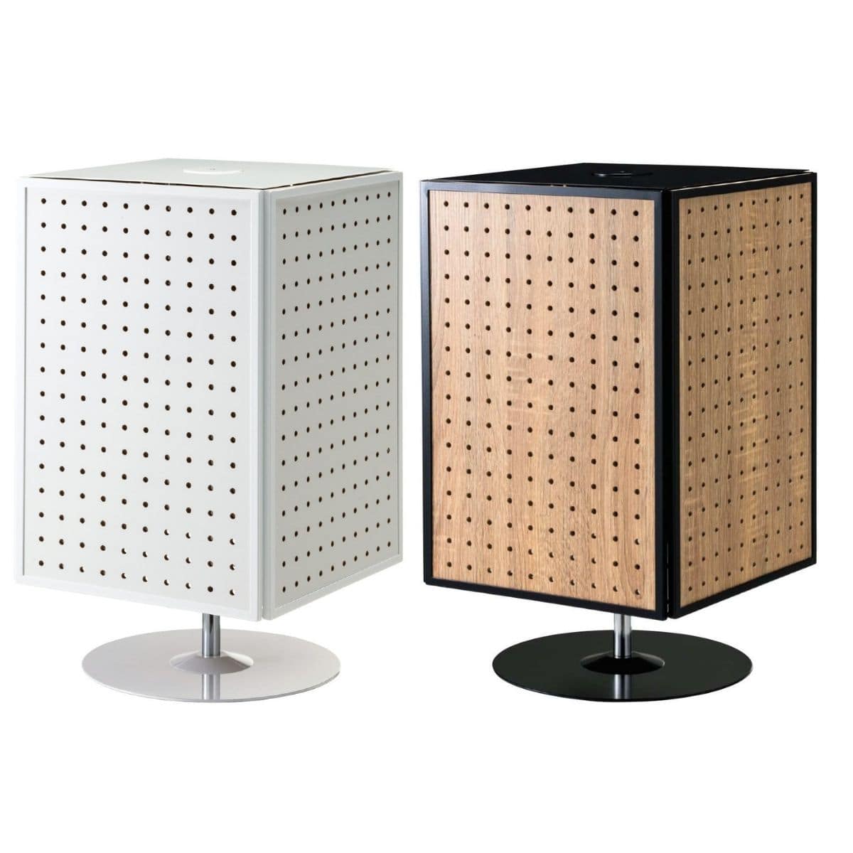 卓上4面回転有孔パネル什器〔ストエキオリジナル〕 ホワイト