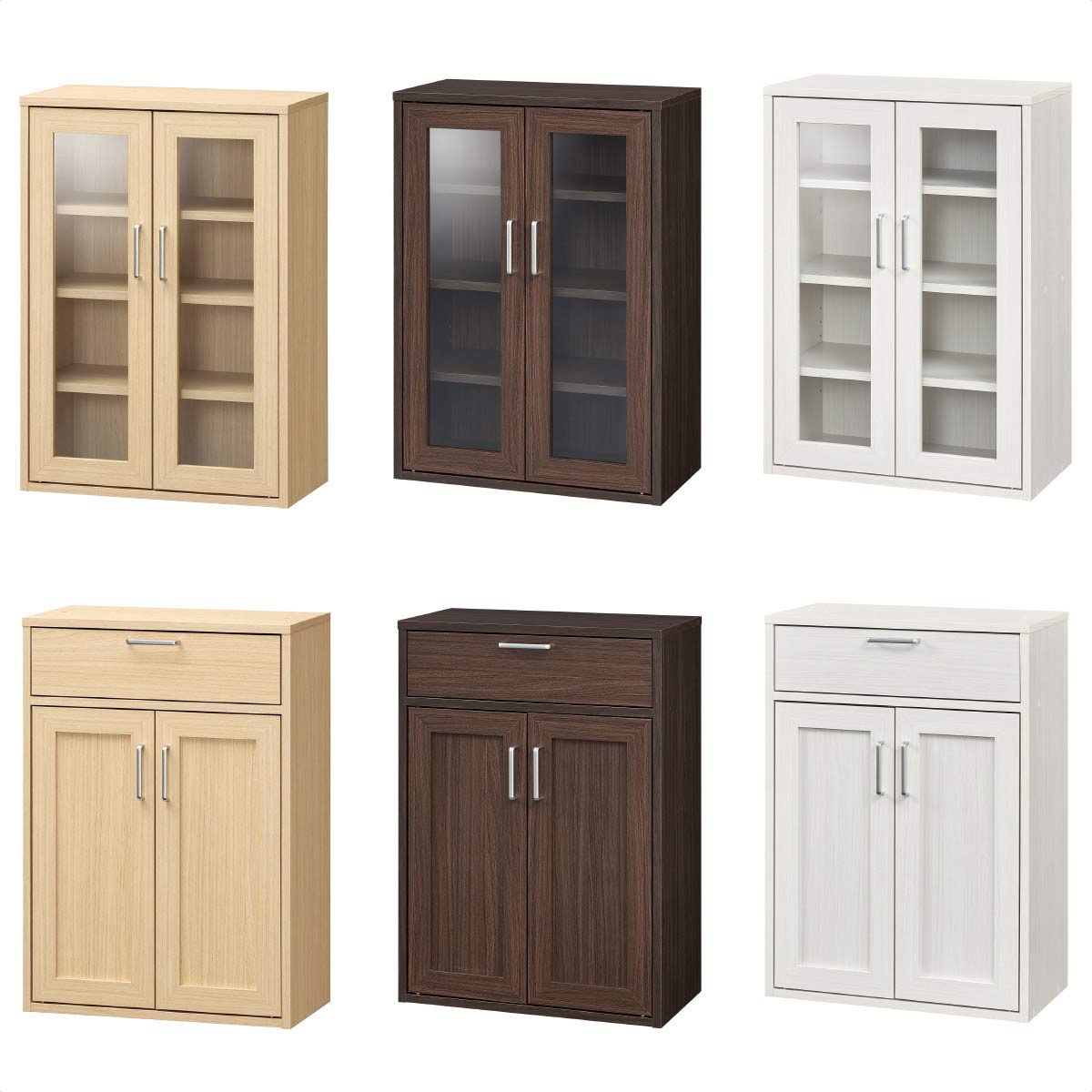 フルニコ 食器棚 上段・下段 上段ナチュラル