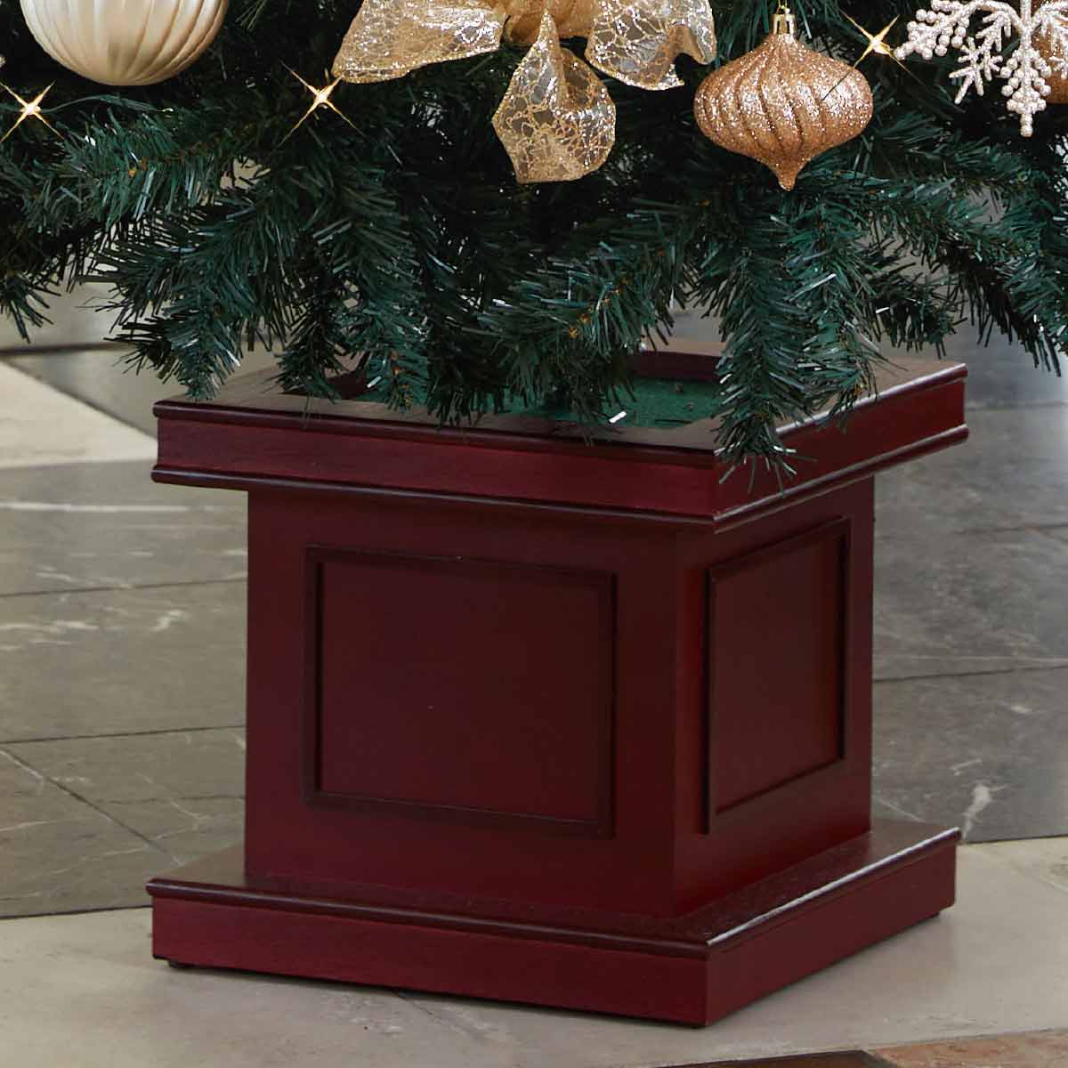 スクエアベースクリスマスツリーセット シャンパンゴールド［ストエキ