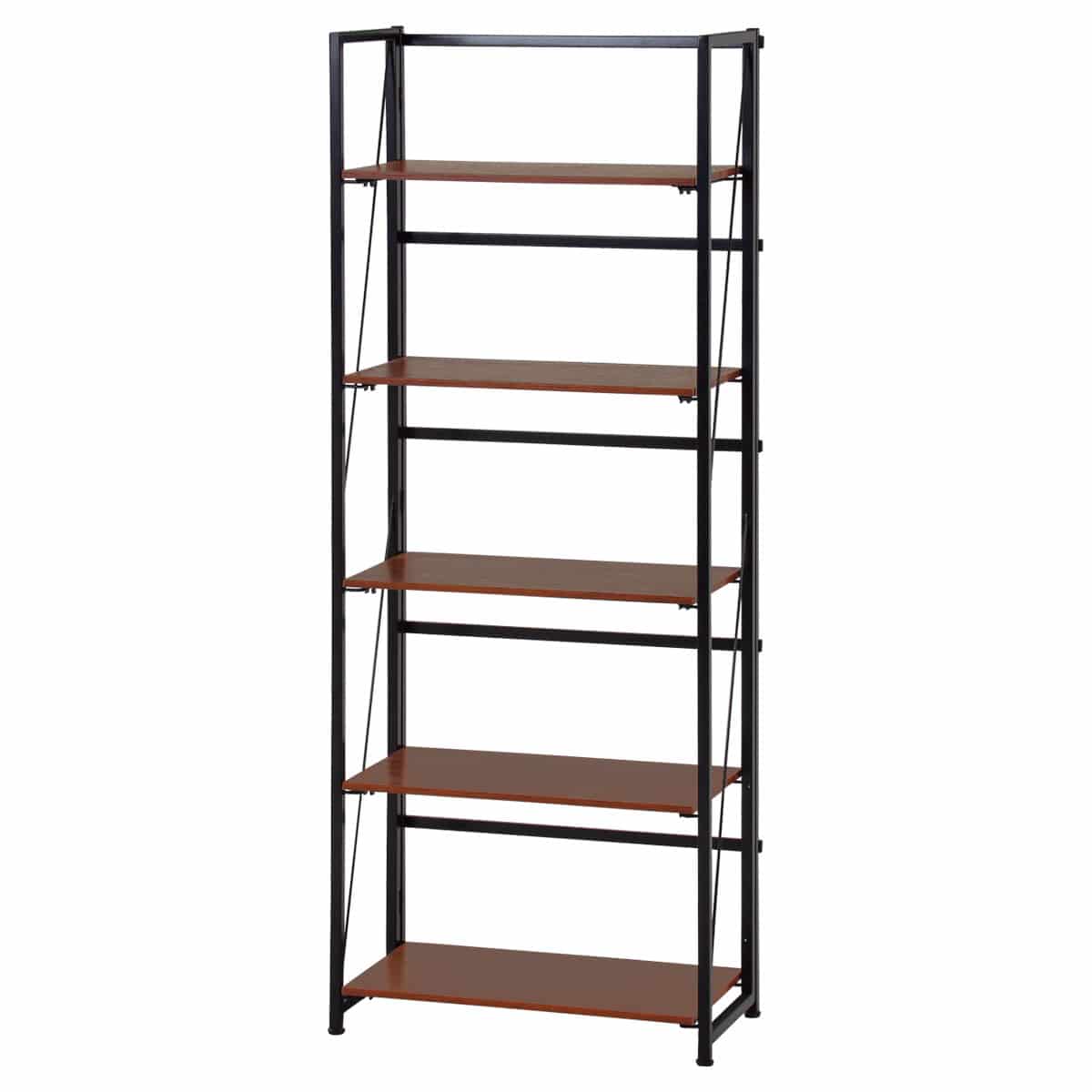 折りたたみシェルフラックブラウン 4段