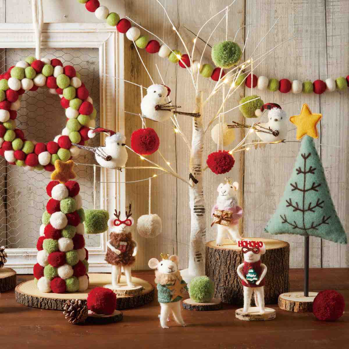 ポンポンシリーズ 卓上ミニツリー25cm