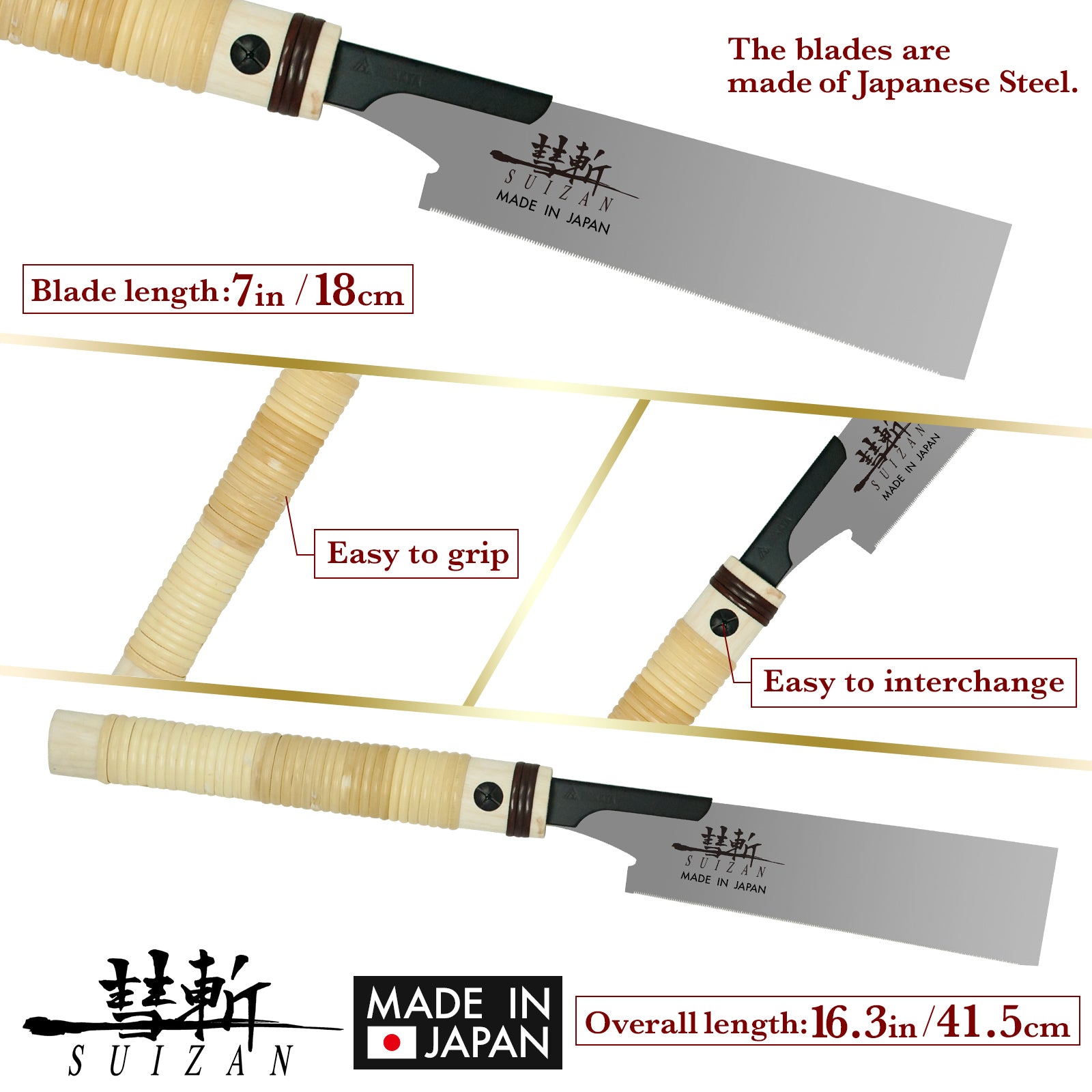 SUIZAN スイザン ダボ切り鋸 180mm - ダボ挽き あさりなし ノコギリ