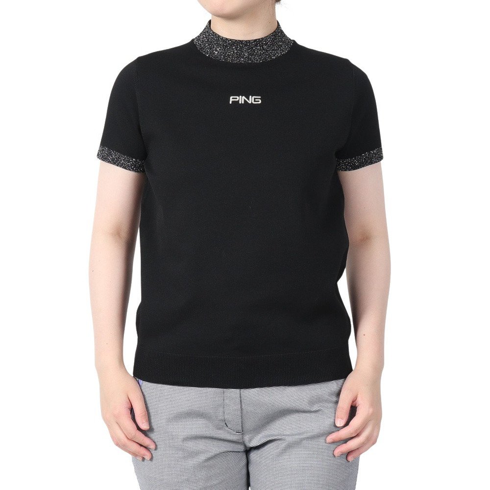 ピン（PING）（レディース）モックネック レディース ゴルフ 半袖 撥水