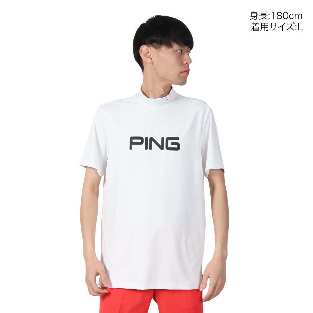 ピン（PING）（メンズ）ゴルフウェア 速乾 消臭 半袖 ハイネックシャツ