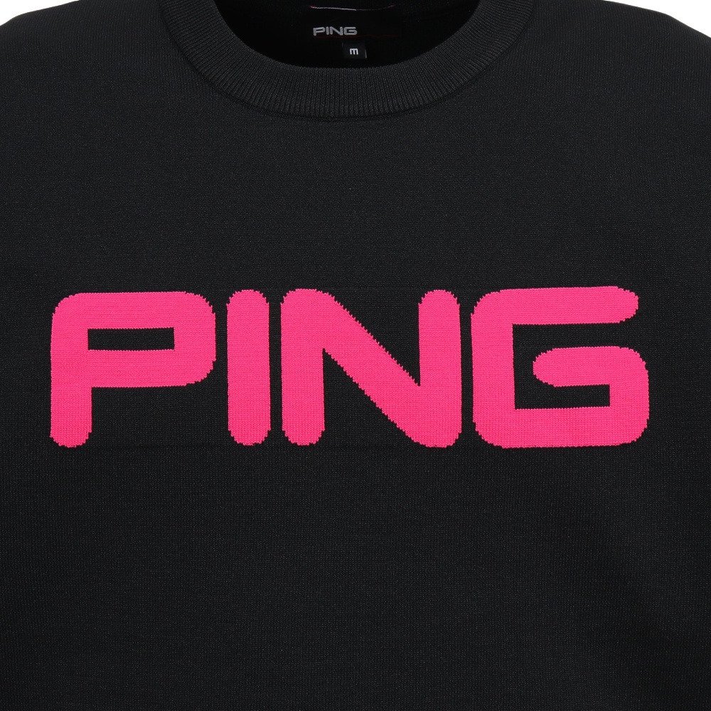 ピン（PING）（メンズ）ゴルフウェア 長袖 カラークルーネックニット