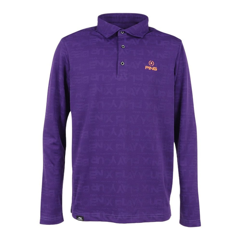 ピン（PING）（メンズ）ゴルフウェア ロゴジャカード 長袖ポロシャツ