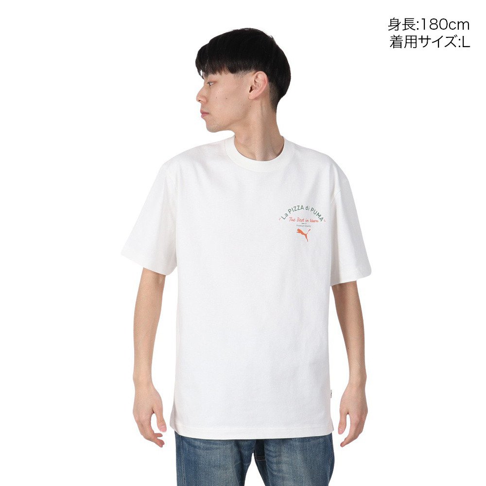 プーマ（PUMA）（メンズ）MWQ HOG 半袖Tシャツ PIZZ 633125 02 WHT