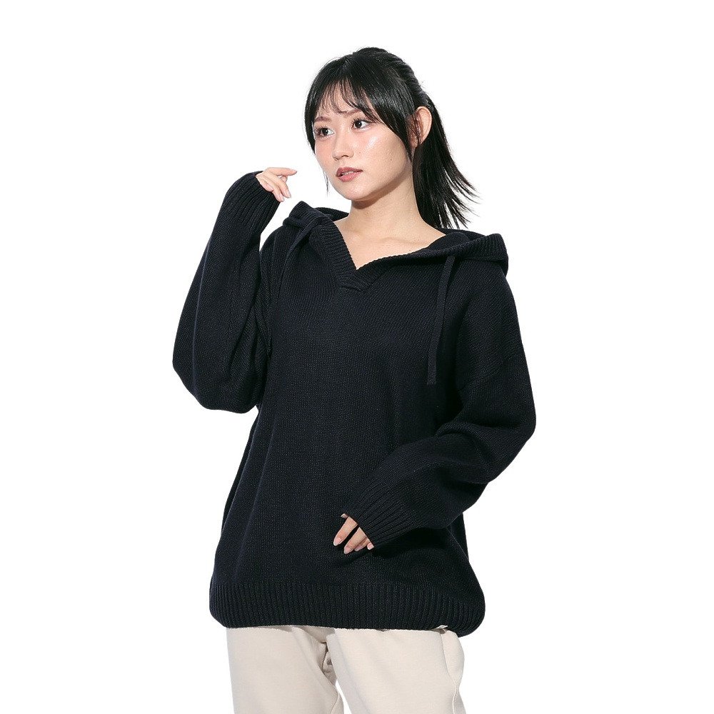 エルケクス（ELKEX）（レディース）ニット フル フーディー EKL4FA0024 NVY