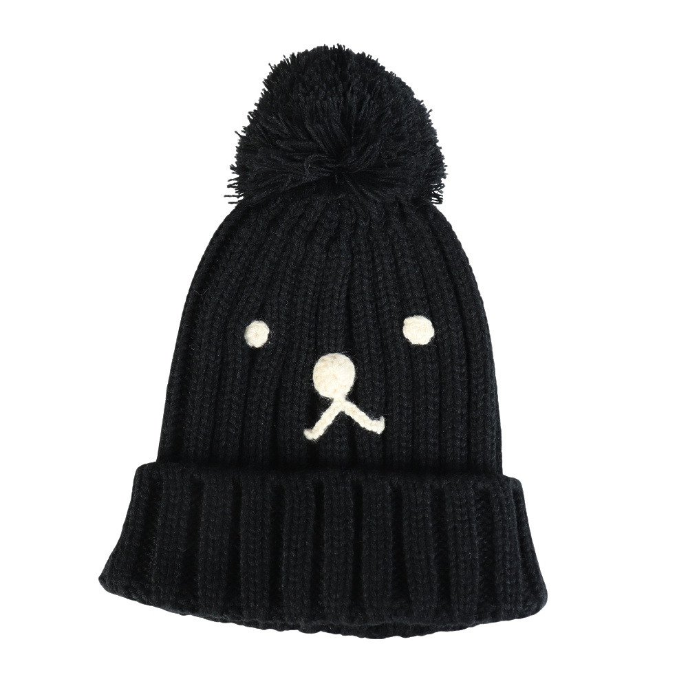 クー（Coo.）（キッズ）帽子 ジュニア ニットキャップ ポンポンカフ