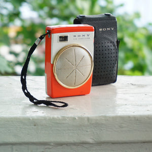 1960s Rare Vintage SONY Six Transistor Orange Pocket Radio with
