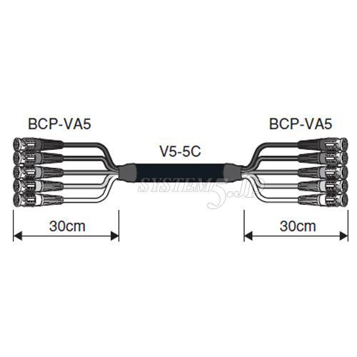 CANARE 5VS30A-5C 30M ブーツ付き BNCマルチケーブル BNC（オス）×5