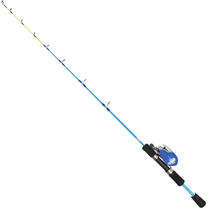 スマイルシップ 穴釣り セット 90cm ブルー テトラ竿 ベイトリール付