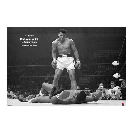 追悼モハメドアリ名場面ポスター(ヨコ/アリvsリストン)（ボクシング元