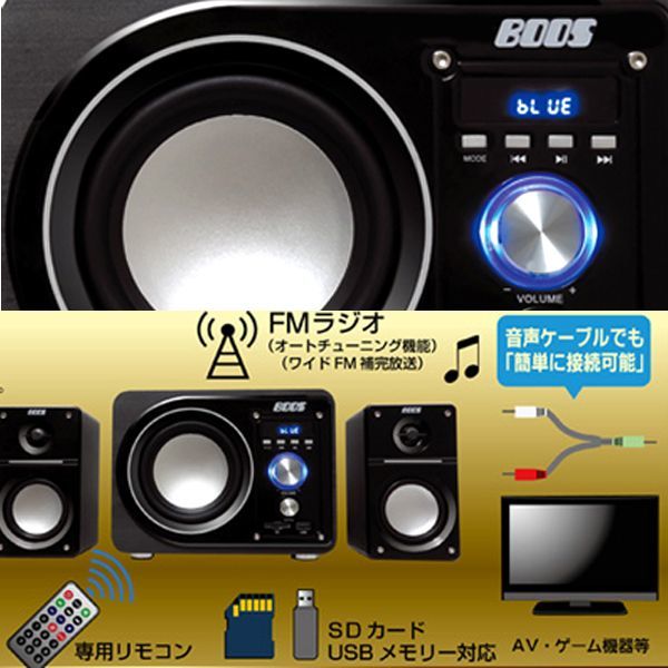 2.1chBluetooth33WパワーアンプスピーカーサウンドシステムMk-2HNB