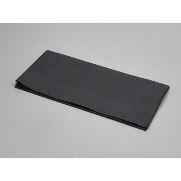 店舗資材 2P8ツ折りカラーナプキン(ブラック) LUC-28 オリエンタル紙業