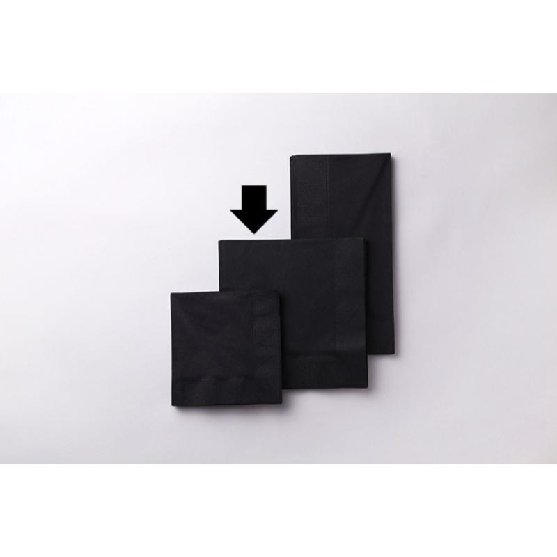 店舗資材 2P8ツ折りカラーナプキン(ブラック) LUC-28 オリエンタル紙業