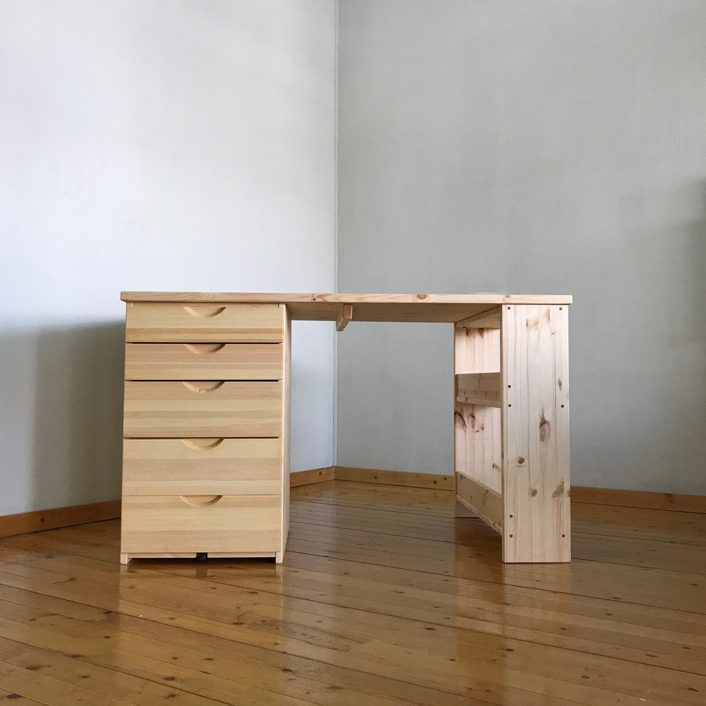 北欧パイン無垢集成材オーダーデスク03 ペイント工房