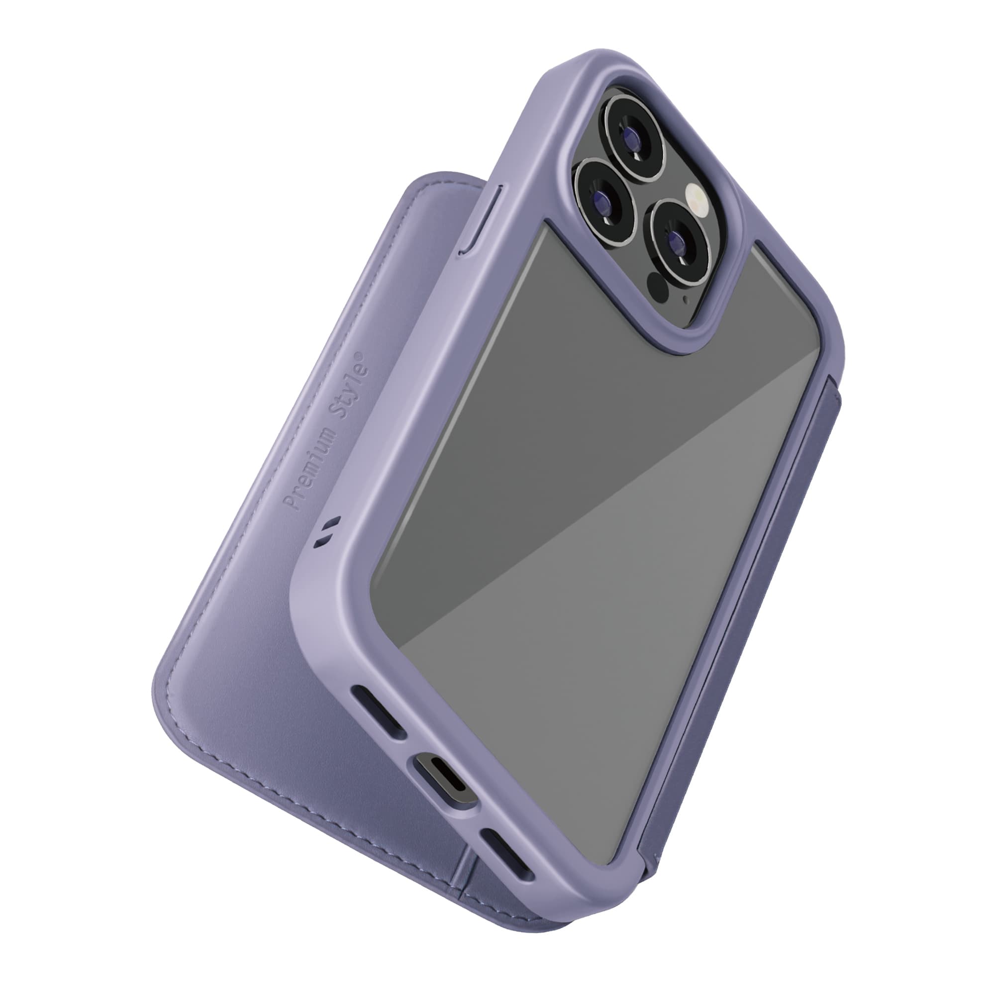 iPhone 14 Pro用 ガラスフリップケース [パープル]｜株式会社PGA