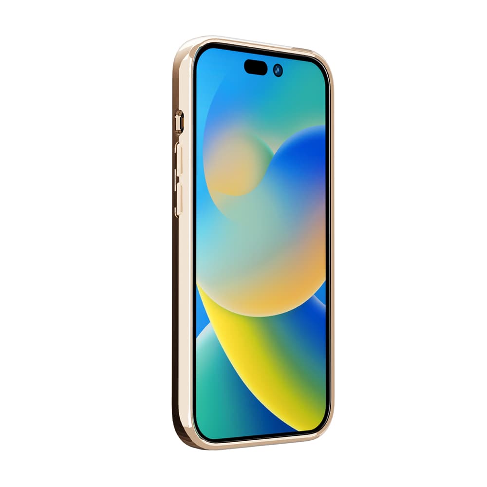 iPhone 14 Pro用 メタリックフレーム クリアケース [ゴールド]｜株式