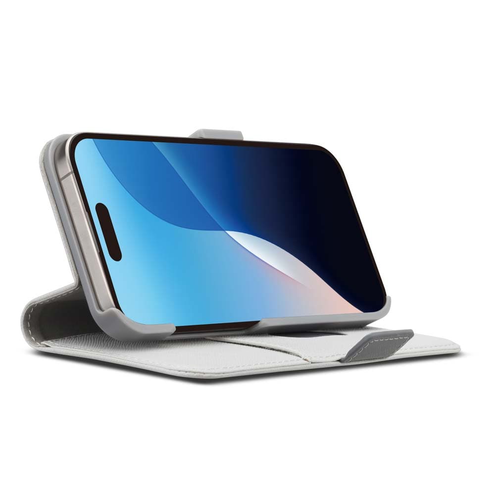 iPhone 16用 フリップカバー [サフィアーノ調/グレー]｜株式会社PGA