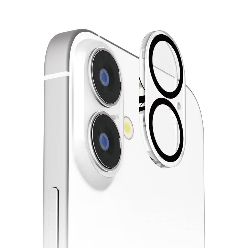 iPhone 16用 液晶全面保護ガラス 角割れ防止PETフレーム [カメラ