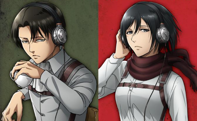 進撃の巨人』コラボのパイオニアヘッドホン、リヴァイとミカサモデル