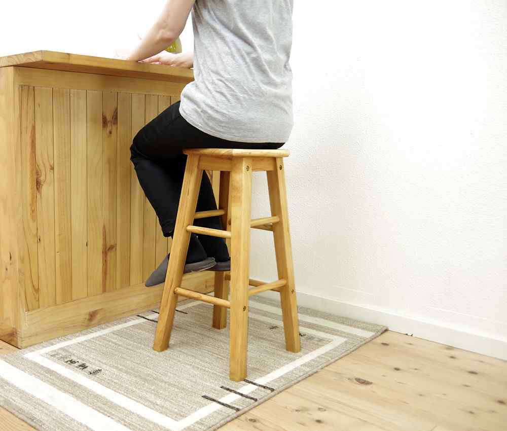 座面高60cmカントリースツール｜木製カウンターチェア｜パインファクトリー