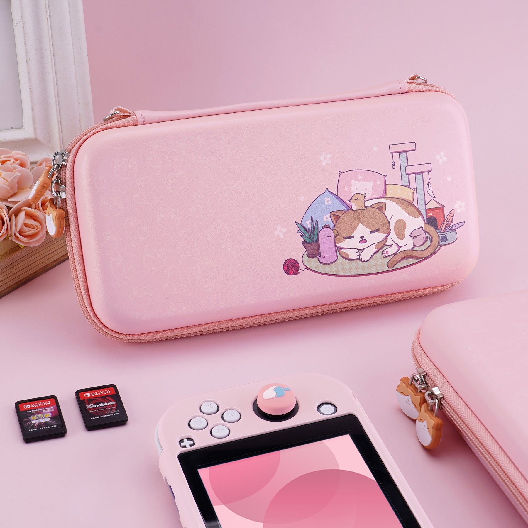 PlayVital Nintendo Switch Lite Travel Bag Carrying Case - Kitten