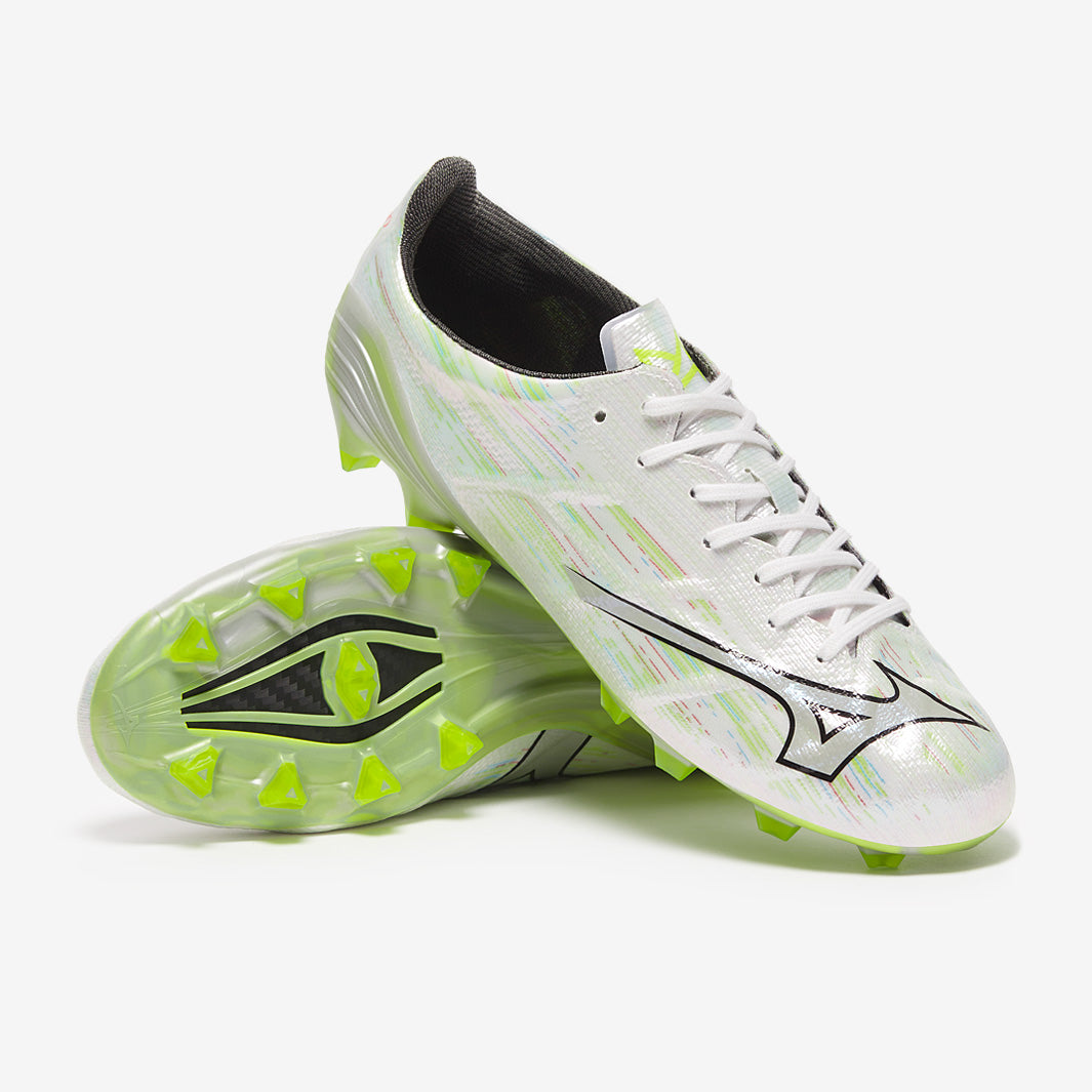 Mizuno Alpha II Elite Made in Japan Firm Ground - White/Silver