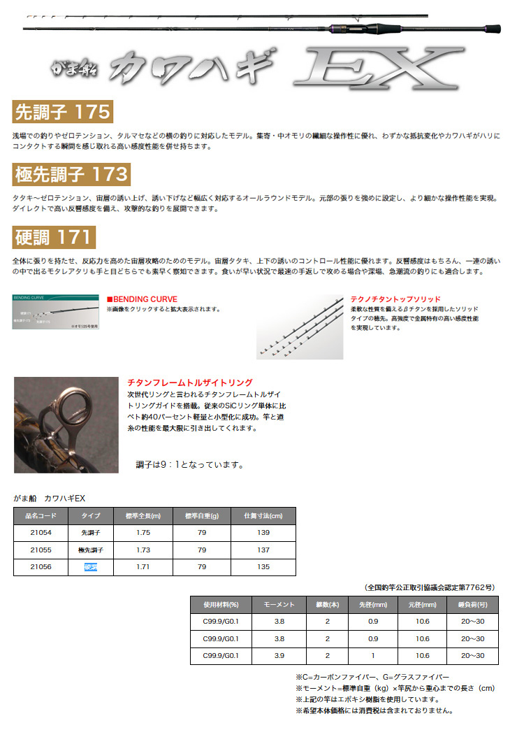 カワハギ/カワハギ釣り/ロッド/○がま船 カワハギEX