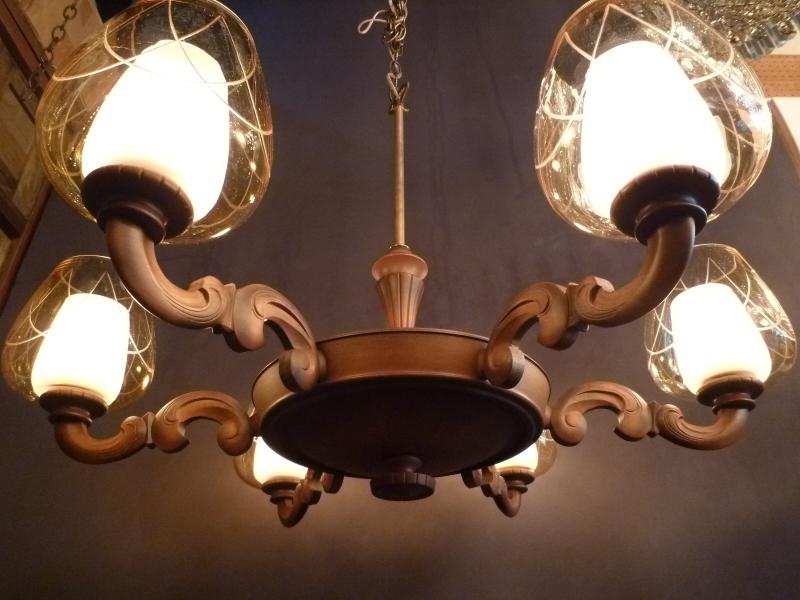 ドイツ製アンティーク・ヴィンテージ木製シャンデリア レトロ照明 BRH 0025